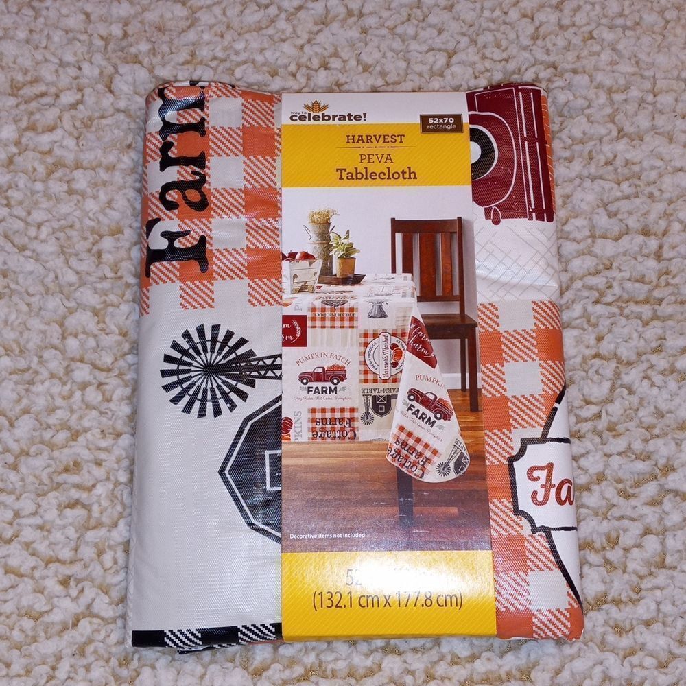 Thanksgiving Fall Vinyl Tablecloth